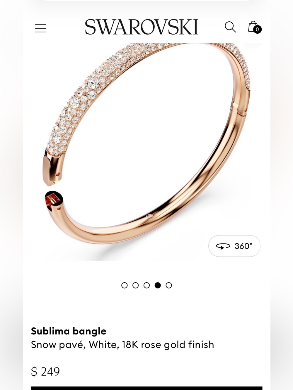 Swarovski Sublima Rose Gold Pavé Bracelet with White Crystals